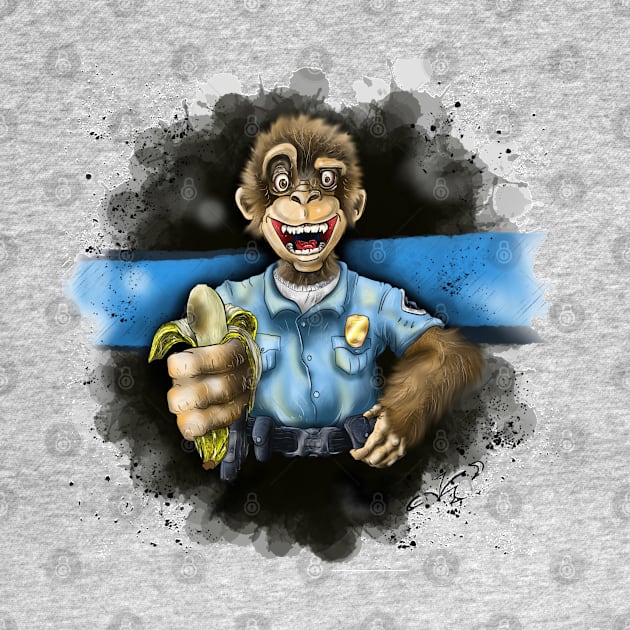 Monkey Cop by k33nArt